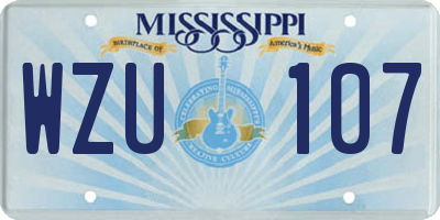 MS license plate WZU107