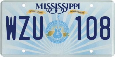 MS license plate WZU108