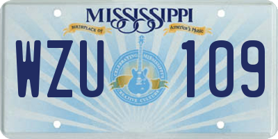 MS license plate WZU109