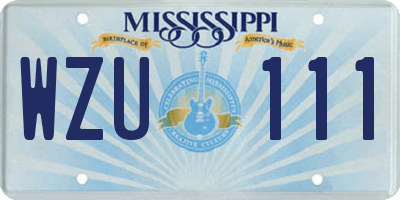 MS license plate WZU111