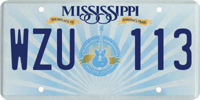 MS license plate WZU113