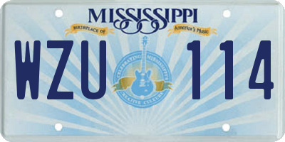 MS license plate WZU114