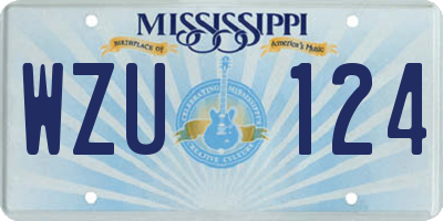 MS license plate WZU124