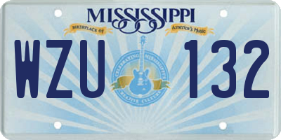 MS license plate WZU132