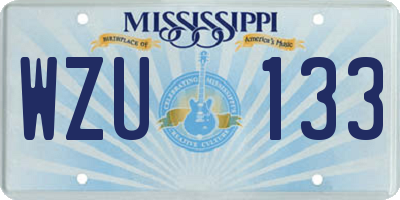 MS license plate WZU133