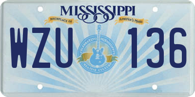 MS license plate WZU136
