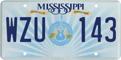 MS license plate WZU143