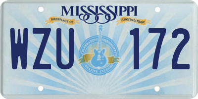 MS license plate WZU172