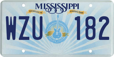 MS license plate WZU182