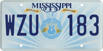 MS license plate WZU183