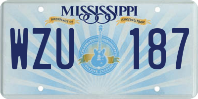 MS license plate WZU187