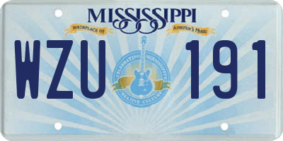 MS license plate WZU191