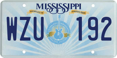 MS license plate WZU192