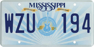 MS license plate WZU194
