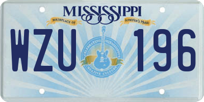 MS license plate WZU196