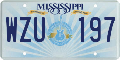 MS license plate WZU197