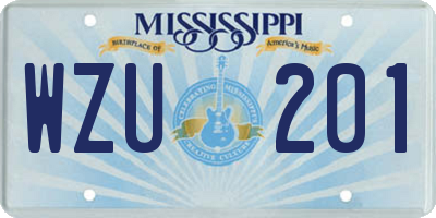 MS license plate WZU201