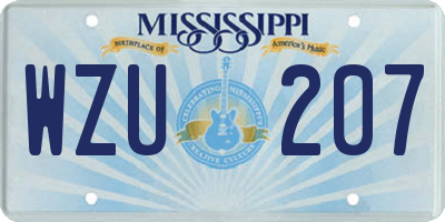MS license plate WZU207
