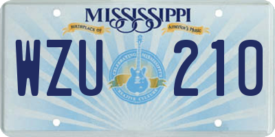 MS license plate WZU210
