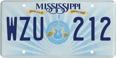 MS license plate WZU212