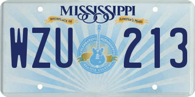 MS license plate WZU213