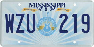 MS license plate WZU219