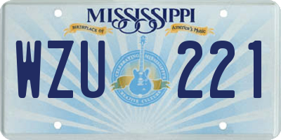 MS license plate WZU221