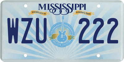 MS license plate WZU222