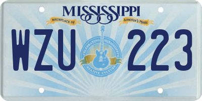 MS license plate WZU223