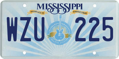 MS license plate WZU225