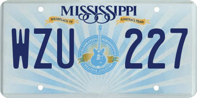 MS license plate WZU227