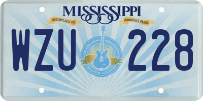 MS license plate WZU228