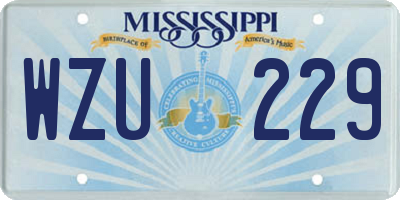 MS license plate WZU229
