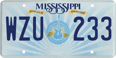 MS license plate WZU233