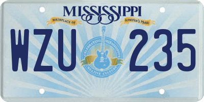 MS license plate WZU235