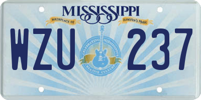 MS license plate WZU237