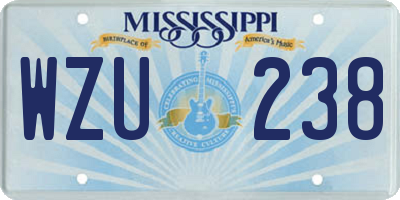 MS license plate WZU238