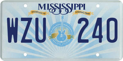 MS license plate WZU240