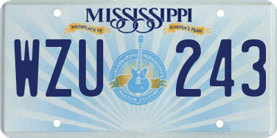 MS license plate WZU243