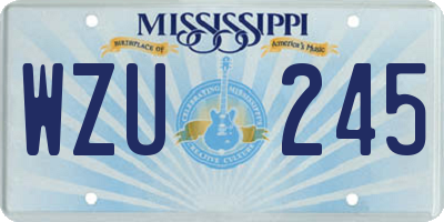 MS license plate WZU245