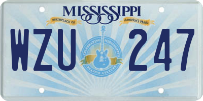 MS license plate WZU247
