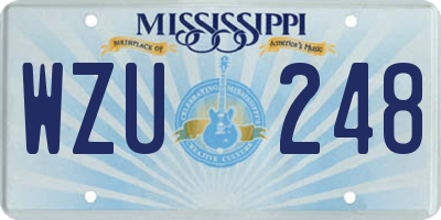 MS license plate WZU248