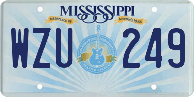 MS license plate WZU249
