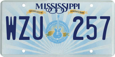 MS license plate WZU257