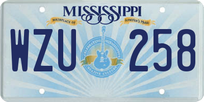 MS license plate WZU258
