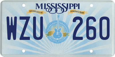 MS license plate WZU260