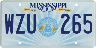 MS license plate WZU265