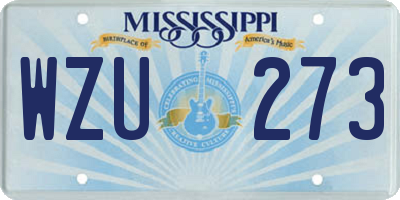 MS license plate WZU273