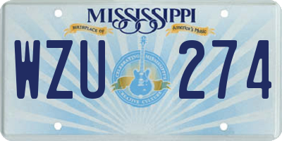 MS license plate WZU274