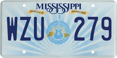 MS license plate WZU279